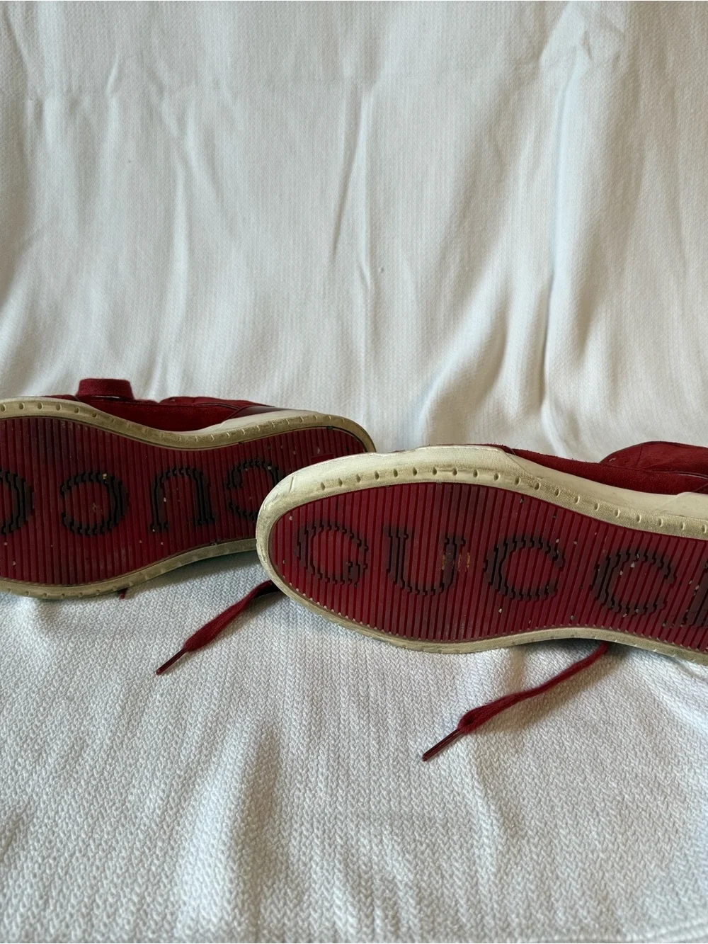 Gucci Men's Burgundy Suede High-Top Sneakers